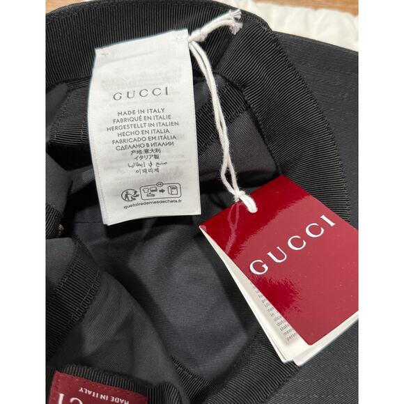 Gucci Unisex Cotton Adjustable Script Logo Black Baseball Cap Hat Large main image 6